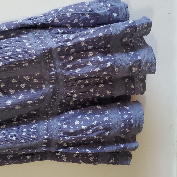 Rare Loveshackfancy Blue Floral Maxi Skirt womens size small cotton - Picture 5 of 6